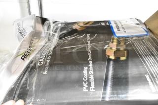 3 BRAND NEW SCRATCH AND DENT! Regency 600GKS3448 48" Stationary Gas Connector Hose Kit with 2 Elbows and Full Port Valve - 3/4". 3 Times Your Bid!