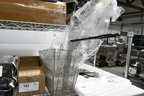 2 BRAND NEW SCRATCH AND DENT! 190FB1466 13 1/2" x 6 1/4" x 6" Half Size Fryer Basket with Back Hook. 2 Times Your Bid! - Image 1 of 3