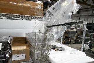 2 BRAND NEW SCRATCH AND DENT! 190FB1466 13 1/2" x 6 1/4" x 6" Half Size Fryer Basket with Back Hook. 2 Times Your Bid!