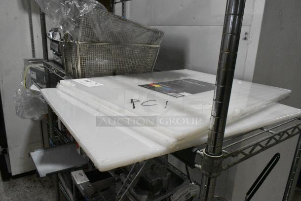 3 BRAND NEW SCRATCH AND DENT! 40724165WH Choice 24" x 18" x 1/2" White Polyethylene Cutting Board. 3 Times Your Bid! - Image 2 of 2