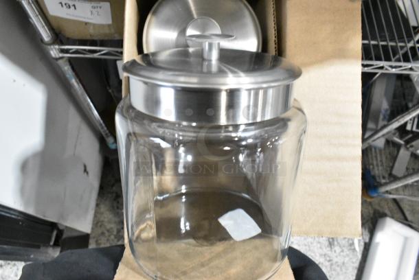 BRAND NEW SCRATCH AND DENT!  Box of 2 Glass Jars - Image 1 of 3