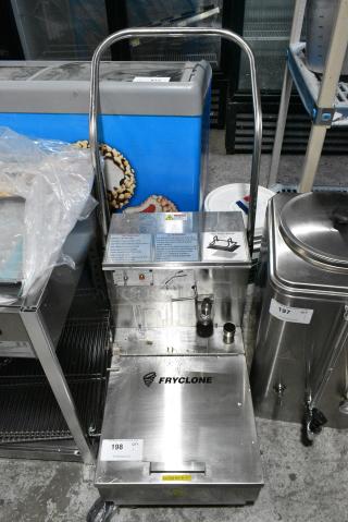 BRAND NEW SCRATCH AND DENT! 2024 Fryclone 259OFM55 55 lb. Low-Profile Portable Fryer Oil Filter Machine with 2-Way Pump. 120 Volts, 1 Phase.