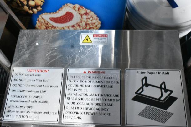 BRAND NEW SCRATCH AND DENT! 2024 Fryclone 259OFM55 55 lb. Low-Profile Portable Fryer Oil Filter Machine with 2-Way Pump. 120 Volts, 1 Phase. - Image 4 of 7