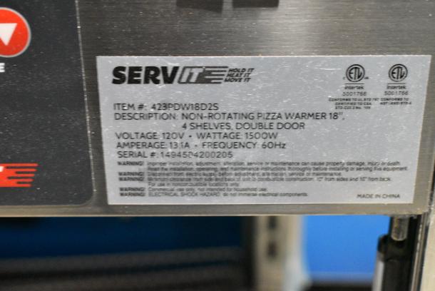 BRAND NEW SCRATCH AND DENT! ServIt 423PDW18D2S PDW18D2S 18" Self-Service Countertop Display Warmer with 4 Shelves. 120 Volts, 1 Phase. Tested and Working! - Image 2 of 6