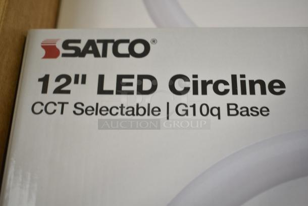 Box of BRAND NEW SCRATCH AND DENT! Satco 16W T9 Circline Frosted LED Light Bulb with 3 Color Temperatures S16511 - 120-277V - 12/Case 566S16511 - Image 3 of 6