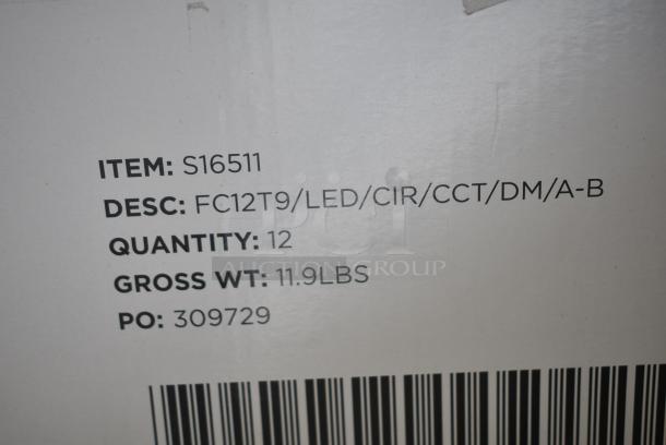Box of BRAND NEW SCRATCH AND DENT! Satco 16W T9 Circline Frosted LED Light Bulb with 3 Color Temperatures S16511 - 120-277V - 12/Case 566S16511 - Image 5 of 6