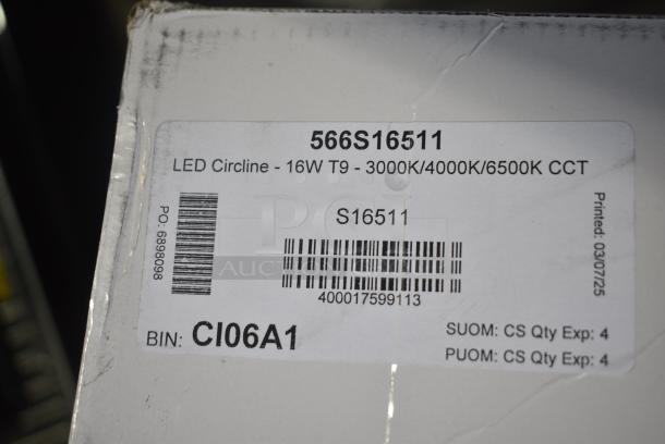 Box of BRAND NEW SCRATCH AND DENT! Satco 16W T9 Circline Frosted LED Light Bulb with 3 Color Temperatures S16511 - 120-277V - 12/Case 566S16511 - Image 6 of 6