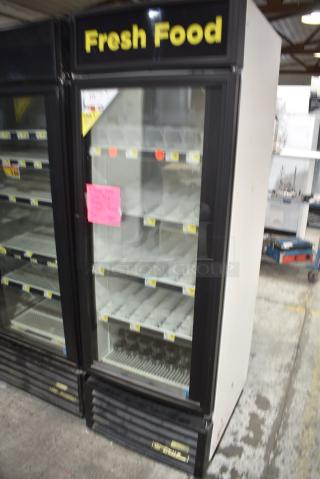 True GDM-23 Metal Commercial Single Door Reach In Cooler Merchandiser w/ Poly Coated Racks. 115 Volts, 1 Phase. Tested and Working!