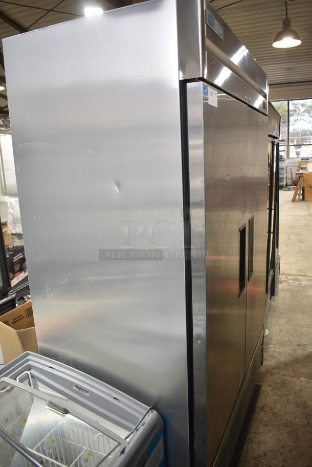 2019 True T-49F-HC Stainless Steel Commercial 2 Door Reach In Freezer w/ Poly Coated Racks on Commercial Casters. 115 Volts, 1 Phase. Tested and Working! - Image 2 of 9