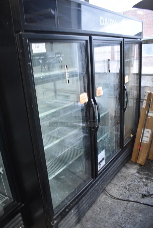 2019 True GDM-72-HC Metal Commercial 3 Door Reach In Cooler Merchandiser w/ Poly Coated Racks. 115 Volts, 1 Phase. Tested and Working! - Image 1 of 9