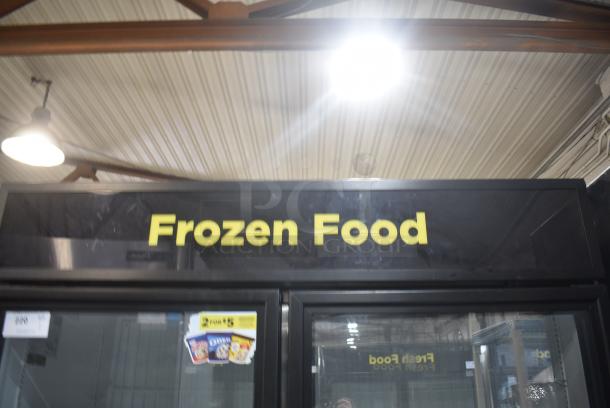 2018 True GDM-49F-HC Metal Commercial 2 Door Reach In Freezer Merchandiser w/ Poly Coated Racks. 115/208-230 Volts, 1 Phase. Tested and Working! - Image 3 of 8