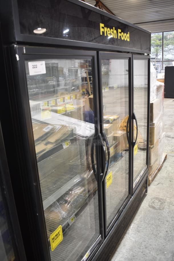 2019 True GDM-72-HC Metal Commercial 3 Door Reach In Cooler Merchandiser w/ Poly Coated Racks. 115 Volts, 1 Phase. Tested and Working! - Image 2 of 10