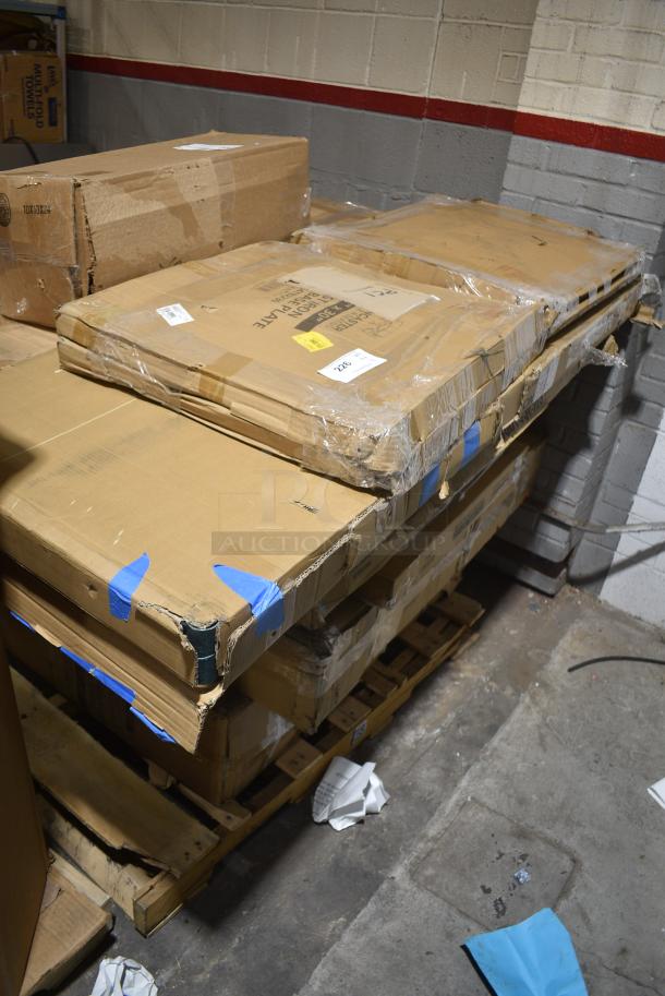 12 BRAND NEW SCRATCH AND DENT! Items Including 460EG2460 SHELF 24X60 GREEN EPOXY 920, 600TS3636S Regency 36" x 36" 16 Gauge Stainless Steel Commercial Work Table with Undershelf, 73AVF30WLFO Boltic 30" Wall-Mounted 2-Speed Oscillating Fan - 120V, 2 3492424ANTWA Lancaster Table & Seating Industrial 24" x 24" Solid Wood Live Edge Table Top with Rustic Walnut Finish, 164TCOLRD425 Lancaster Table & Seating 25 3/16" x 4" Standard Height Table Base Column and Rod. 12 Times Your Bid! - Image 1 of 9