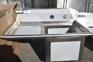 BRAND NEW SCRATCH AND DENT! Regency 600S1181818L Stainless Steel Single Bay Sink w/ Left Side Drain Board.