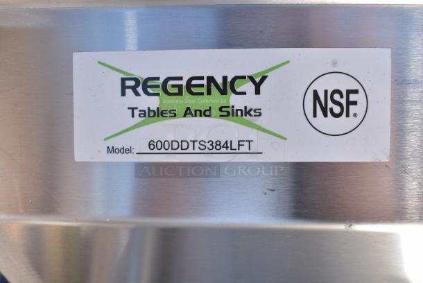 BRAND NEW SCRATCH AND DENT! Regency 600DDTS384LFT 16-Gauge 7' Soiled / Dirty Dish Table with 3-Compartment Sink - 16" x 20" x 14" Bowls - Left Drainboard - Image 6 of 6
