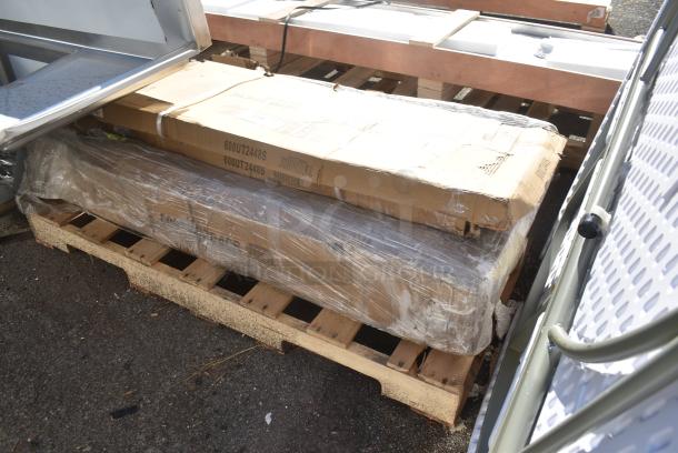 3 BRAND NEW SCRATCH AND DENT! Items Including 2 Regency 600UT2448S Regency Adjustable Stainless Steel Work Table Undershelf for 24" x 48" Tables - 18 Gauge, Regency 600TSB3048S 30" x 48" 16-Gauge Stainless Steel Commercial Work Table with 4" Backsplash and Undershelf. 3 Times Your Bid! - Image 2 of 5