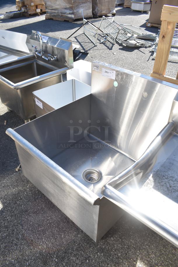 BRAND NEW SCRATCH AND DENT! Steelton 522US12424 24" x 24" x 14" Utility Sink for (1) 8" Center Faucet. No Legs. - Image 3 of 6