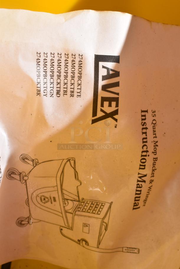 BRAND NEW SCRATCH AND DENT! Lavex Yellow Poly Mop Bucket w/ Wringing Attachment. - Image 5 of 6
