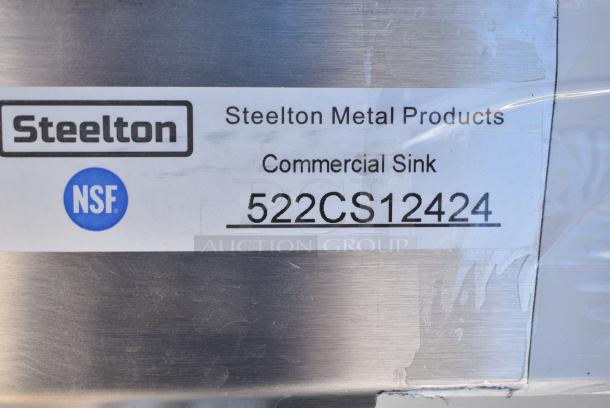BRAND NEW SCRATCH AND DENT! Steelton 522CS12424 29 1/2" 18-Gauge Stainless Steel One Compartment Commercial Sink without Drainboard - 24" x 24" x 12" Bowl - Image 8 of 8