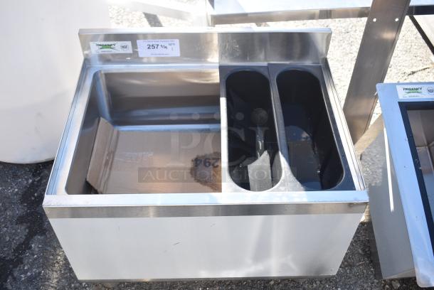 BRAND NEW SCRATCH AND DENT! Regency 600IB1824CP 18" x 24" Underbar Ice Bin with 7 Circuit Post-Mix Cold Plate, Sliding Lid, and Bottle Holders - 51 lb. - Image 1 of 6