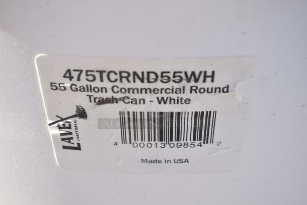2 BRAND NEW SCRATCH AND DENT! Lavex 475TCRND55WH 55 Gallon White Round Commercial Trash Can. 2 Times Your Bid! - Image 5 of 5