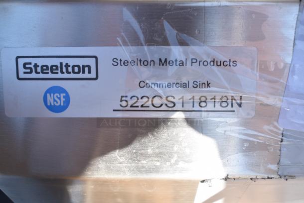 BRAND NEW SCRATCH AND DENT! Steelton 522CS11818N 23 1/2" 18-Gauge Stainless Steel One Compartment Commercial Sink without Drainboard - 18" x 18" x 12" Bowl - Image 7 of 7