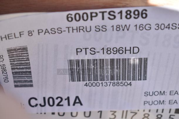BRAND NEW SCRATCH AND DENT! Regency 600PTS1896 16-Gauge Type 304 Stainless Steel Pass-Through Shelf - 18" x 96" - Image 5 of 6