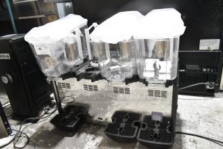 BRAND NEW SCRATCH AND DENT! 2024 Carnival King COLDREAM 4M 382RBD3G4 Quadruple 3 Gallon Bowl Refrigerated Beverage Dispenser. Missing 1 Hopper. Tested and Powers On But Does Not Get Cold