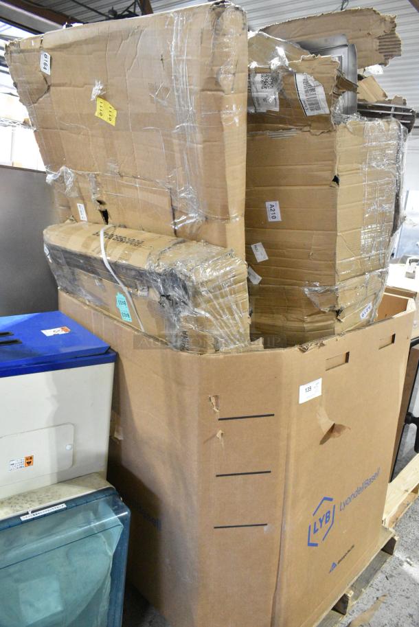 12 BRAND NEW SCRATCH AND DENT Items Including 600TSB3048S Regency 30" x 48" 16-Gauge Stainless Steel Commercial Work Table with 4" Backsplash and Undershelf, 427SM3636VE Lancaster Table & Seating Excalibur 36" x 36" Square Table Top with Smooth Versilla Finish, 460EB2448 Regency 24" x 48" NSF Black Epoxy Wire Shelf, 34930RBBVIN Lancaster Table & Seating 30" Round Wood Butcher Block Table Top with Vintage Finish, 600DOS1848 Regency Stainless Steel Double Deck Overshelf - 18" x 48" x 32", 600T3072G Regency 30" x 72" 18-Gauge 304 Stainless Steel Commercial Work Table with Galvanized Legs and Undershelf, 712B5548 Steelton Stainless Steel Single Tier Speed Rail - 48". 12 Times Your Bid! - Image 2 of 11