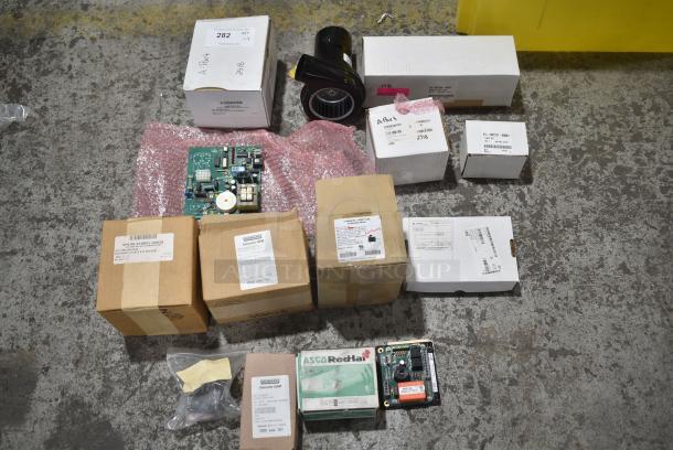 14 BRAND NEW SCRATCH AND DENT! Items Including Hobart 00-410841-00018 Valve Gas, VHL00-410841-00028 Vulcan Valve, 12EM1123X Evaporator Motor, Hobart 00-915330 Manual Bezel Assy, Welbilt 0000083069 Control Board, 01-1M7311-00001 Light Kit, 00-856756-00001 Probe, Wayne 70217527 Blower Motor. 14 Times Your Bid! - Image 1 of 19