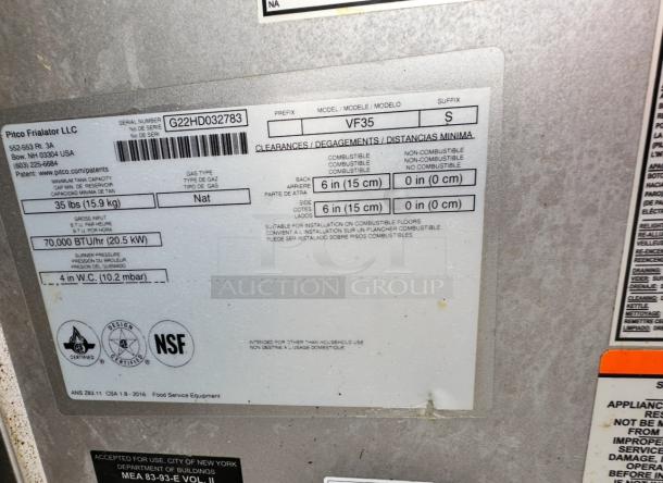 Pristine Condition Pitco VF35-S Gas Fryer - Image 12 of 12