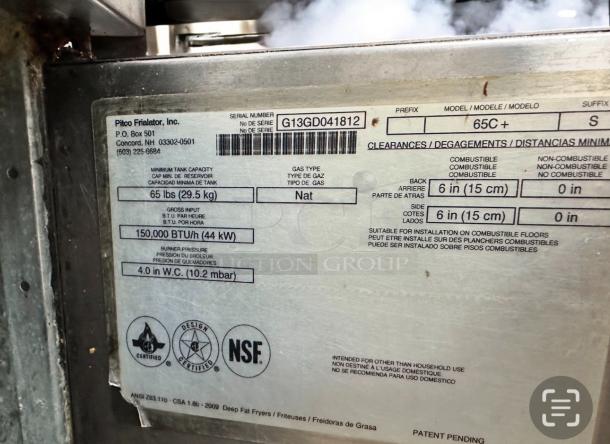 First-Class Condition Pitco 65C+ Gas Fryer – Tested & Working! - Image 5 of 5