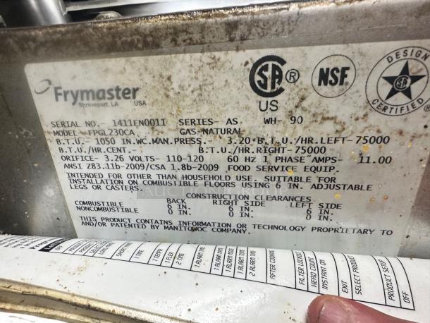 Flawless Condition Frymaster FPGL230CA Gas Fryer – Tested & Working! - Image 10 of 10