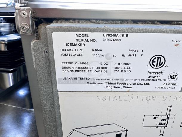 Excellent Condition Manitowoc UY0240A-161B Ice Maker – Tested & Working! - Image 5 of 5