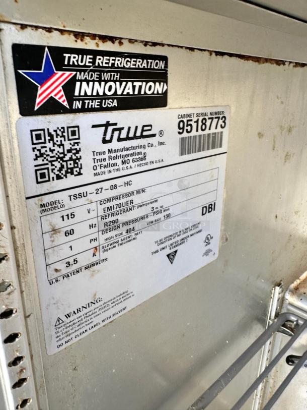 Excellent Condition True TSSU-27-08-HC Refrigerated Sandwich Prep Table – Tested & Working! - Image 6 of 7