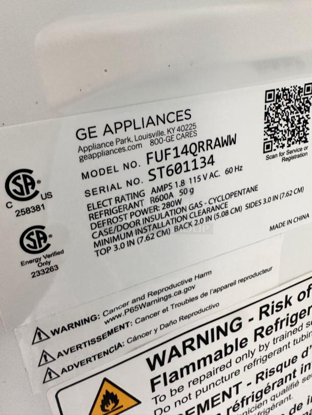 Excellent Condition GE Appliances FUF14QRRWW Upright Freezer – Tested & Working! - Image 7 of 9