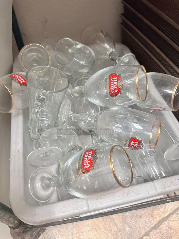 Lot of Stella Artois Gold-Rimmed Beer Glasses – Used & in Great Condition! - Image 3 of 4
