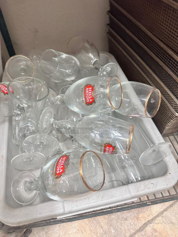 Lot of Stella Artois Gold-Rimmed Beer Glasses – Used & in Great Condition! - Image 4 of 4
