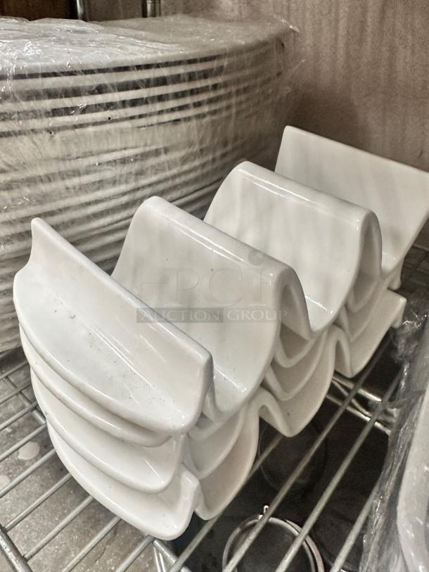 Lot of Dowan White Ceramic Taco Holders – Great Condition! - Image 1 of 4