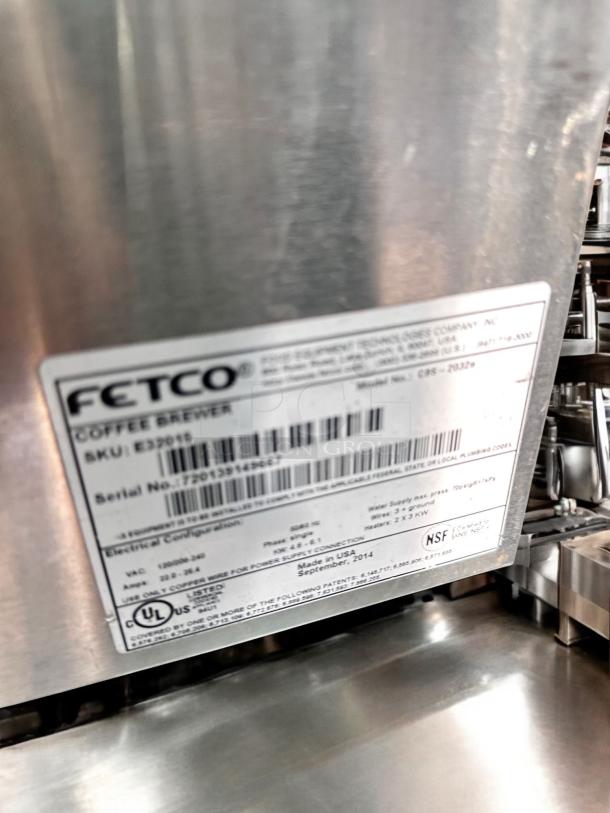 Excellent Condition Fetco CBS-2032e Coffee Brewer – Tested & Working! - Image 6 of 7
