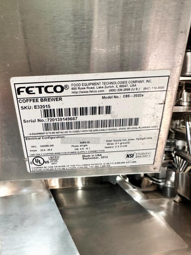 Excellent Condition Fetco CBS-2032e Coffee Brewer – Tested & Working! - Image 7 of 7