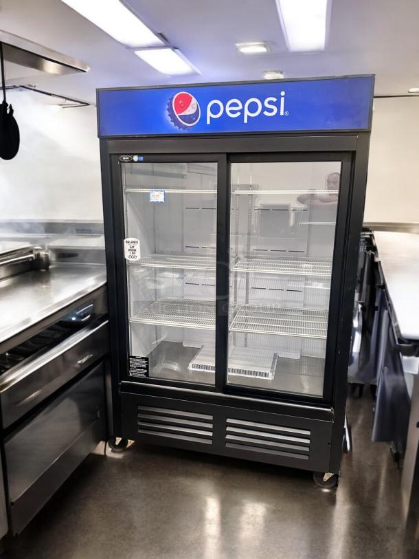 Excellent Condition QBD Pepsi Glass Door Refrigerator – Tested & Working! - Image 1 of 7