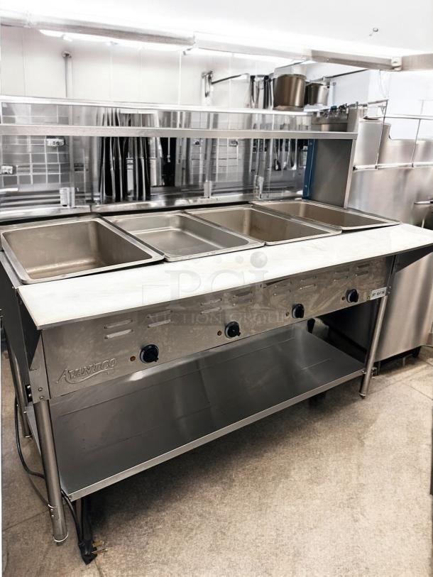 Excellent Condition Avantco 4-Pan Open Well Electric Steam Table – Tested & Working! - Image 4 of 9