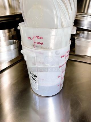 Excellent Condition Cambro 22qt Round Storage Containers with Lids – Tested & Working!