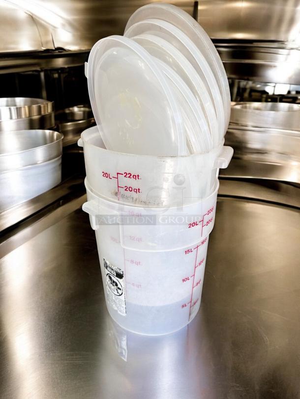 Excellent Condition Cambro 22qt Round Storage Containers with Lids – Tested & Working! - Image 2 of 4
