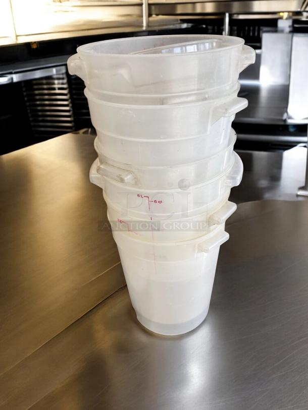 Excellent Condition 6 Qt. Commercial Food Storage Containers – Set of 5 - Image 3 of 5