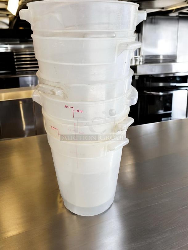 Excellent Condition 6 Qt. Commercial Food Storage Containers – Set of 5 - Image 5 of 5