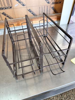 Excellent Condition Commercial Bottle Rack Holders – Set of 2 – Durable Metal Construction!