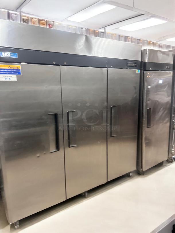 Excellent Condition Turbo Air M3R72-3 Reach-In Refrigerator – Triple Door – Tested & Working! - Image 2 of 4