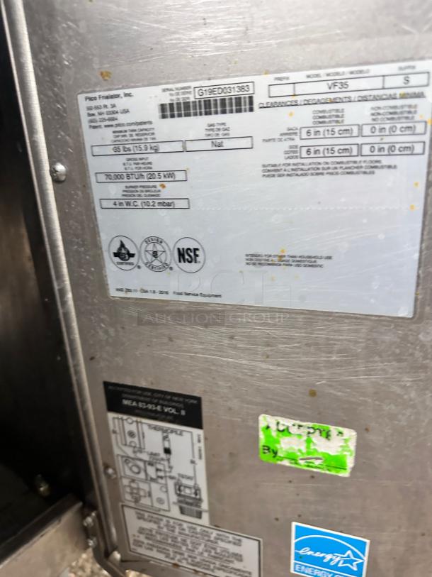Excellent Condition Pitco VF35 Gas Fryer – Fully Tested & Working! - Image 8 of 8
